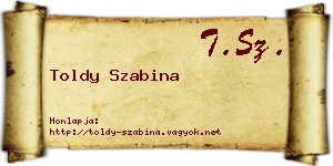 Toldy Szabina névjegykártya